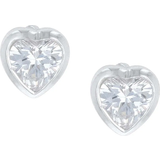 Montana Silversmiths Tiny Heart Post Earrings - Silver/Transparent