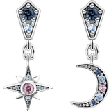 Silver Earrings Thomas Sabo Royalty Star & Moon Earrings - Silver/Multicolour