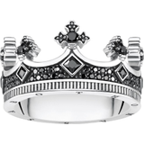 Black Rings Thomas Sabo Crown Ring - Silver/Black