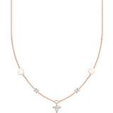 Belcher Chains Necklaces Thomas Sabo Charm Club Delicate Hearts Necklace - Rose Gold/Transparent