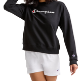 Champion Script Logo Powerblend Fleece Relaxed Crew T-shirt - Black