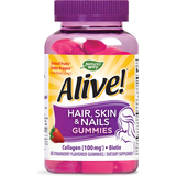 Strawberry Supplements Nature's Way Alive! Hair Skin & Nails Gummies Strawberry 60 Gummies