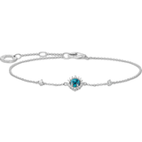 Thomas Sabo Charm Club Delicate Bracelet - Silver/Blue/Transparent