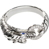 John Hardy Legends Naga Ring - Silver/Diamond/Blue