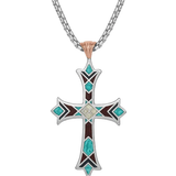 Montana Silversmiths American Legends Embracing Faith Cross Necklace - Silver/Rose Gold/Mother of Pearl/Coral/Onyx/Turquoise