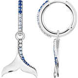 Thomas Sabo Tail Fin Hoop Earrings - Silver/Blue/Transparent
