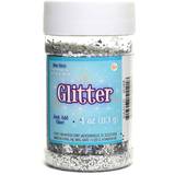 Glitter silver 4 oz. shaker bottle