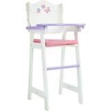 Teamson Little Princess Flower Kids Wooden Baby Doll High Chair Doll Furniture Baby Doll Accessories TD-0098A White Olivia's Little World