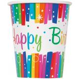 Unique Party Rainbow Birthday Party Paper 9oz Cups, 8ct