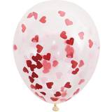 Latex Balloons Unique Party Latex Heart Valentine's Day Confetti Balloons, 16 in, Red & Pink, 5ct