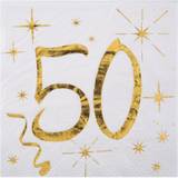 50 Års Servietter Guld