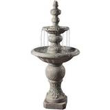 Teamson Home Outdoor Icy Stone 2-Tier Waterfall Fountain