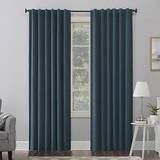 Blue and gold curtains Sun Zero Amherst 127x243.84cm