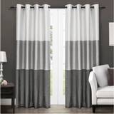 Beige Curtain Accessories Exclusive Home Chateau Striped Faux Silk Light Filtering Grommet Top