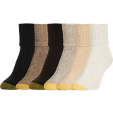 Gold Toe Women's Classic Turn Cuff Socks 6-pack - Brown Black Mix