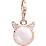 Thomas Sabo Charm Club Collectable Cat Ears Charm Pendent - Rose Gold/Pink/Transparent