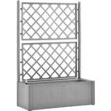 Self-Watering Outdoor Planter Boxes vidaXL Cultivation Box with Trellis 43x100x142cm