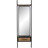 Floor Mirrors Dkd Home Decor Free standing mirror Black Wood Metal Crystal (58 x 30 x 191 cm) Floor Mirror