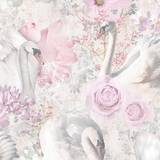 Holden Glitter Swans Wallpaper Pink 90700