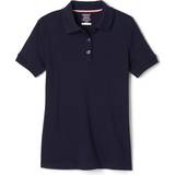L Polo Shirts Children's Clothing French Toast Girl's Short Sleeve Interlock Polo with Picot Collar - Navy