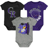 Polyester Bodysuits Children's Clothing Outerstuff Colorado Rockies Change Bodysuit Up 3-Pack - Black/Purple/Gray