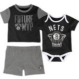 Outerstuff Brooklyn Nets Putting Up Numbers Bodysuit T-Shirt & Shorts Set - Black