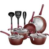 NutriChef Diamond Pattern Cookware Set with lid 11 Parts