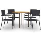 Wood Patio Dining Sets Garden & Outdoor Furniture vidaXL 3072489 Patio Dining Set, 1 Table incl. 4 Chairs