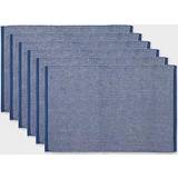 2-Tone Ribbed 6-pack Place Mat Blue (48.26x33.02cm)