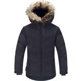 Down jackets - Hood with fur Skogstad Kid's Roland - Dark Navy