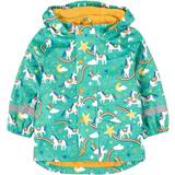 No Fluorocarbons Rain Jackets Children's Clothing Frugi Puddle Buster Coat - Aqua Cosmic Unicorn (RCS202AQK)