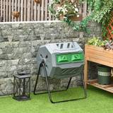 Dry Sack Outdoor Equipment OutSunny Alfresco 160L Outdoor Tumbling Compost Bin, Grey