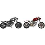 Red Table Clocks Dkd Home Decor Table clock Motorcycle Iron (2 pcs) (44 x 13.5 x 23 cm) Table Clock
