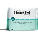 The Honey Pot Organic Cotton Cover Non-Herbal Super Pads with Wings 16-pack