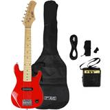 Plastic Musical Toys 3RD AVENUE STX30 Junior Electric Guitar Bundle Red