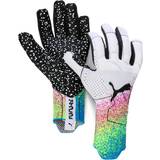 Senior Goalkeeper Gloves Puma Future Z Grip 1 NC - White/Black/Spring Break-Deep Orchid/Yellow Alert