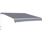 OutSunny Tents OutSunny Manual Retractable Awning, size (4m x3m)-Grey
