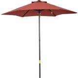 Parasols OutSunny 2m Parasol 6 Ribs Wine Red