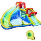 Fabric Outdoor Toys OutSunny 5 in 1 Water Slide Bounce House Water Park Jumping Castle
