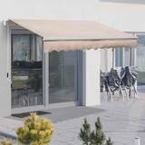 Patio Awnings OutSunny Alfresco Manual Retractable Garden Canopy 3 x 2m, Beige