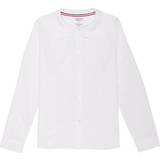 French Toast Girl's Long Sleeve Modern Peter Pan Blouse - White
