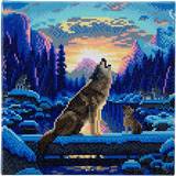 Arts & Crafts Crystal Art Gallery Canvas Howling Wolves 30x30 cm