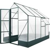 Rectangular Freestanding Greenhouses OutSunny Walk-in Greenhouse 6x8ft Aluminum Polycarbonate