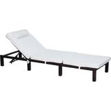 Sun Beds OutSunny Rattan Lounger 01-0785 White, Brown