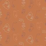 Wallpapers Furn Kindred Faces Wallpaper Terracotta KINDRED/WP1/TCO