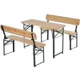 Wood Garden & Outdoor Furniture OutSunny 3 Piece Wooden Table Patio Dining Set