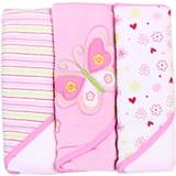 Spasilk Soft Terry Hooded Towel Set 3-pack Pink Butterfly