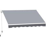 Grey Tents OutSunny Manual Retractable Patio Awning