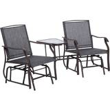 Outdoor Rocking Chairs Garden & Outdoor Furniture OutSunny Double Glider Companion Rocking Chair