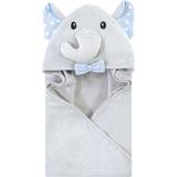 Hudson Animal Face Hooded Towel White Dots Gray Elephant